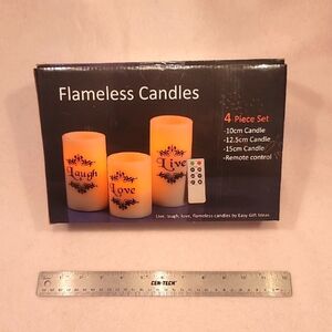 0653. Flameless Candle Set with Remote and Inspirational Words